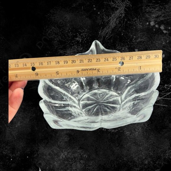 Mid Century Viking Glass Epic Stockholm 5 Spiked Clear Glass Lotus Bowl Vintage - Picture 5 of 11